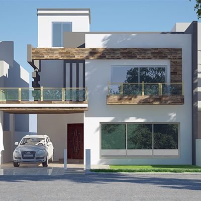 Modern House Elevation 35 x 65 10 Marla 2 Floors