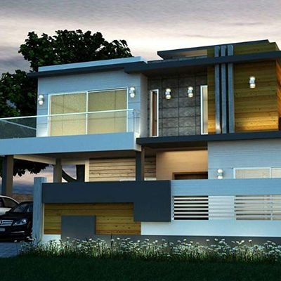 Modern House Elevation 45 x 90 1 Kanal 2 Floors