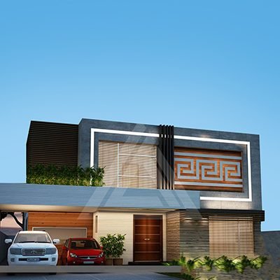 Modern House Elevation 45 x 90 1 Kanal 2 Floors