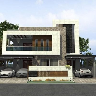 Modern House Elevation 45 x 90 1 Kanal 3 Floors
